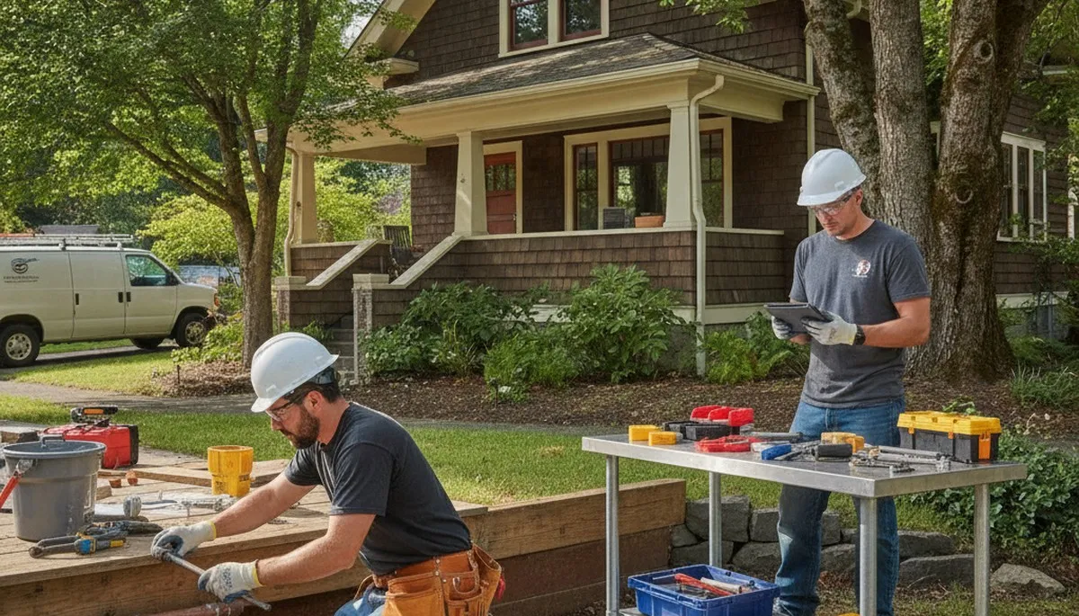 Plumber repairing a plumbing system in Vancouver, WA for residential service needs