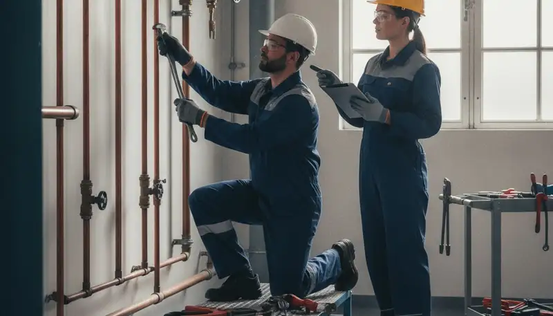 Plumber repairing a home pipe in Vancouver, WA for fast plumbing repair service