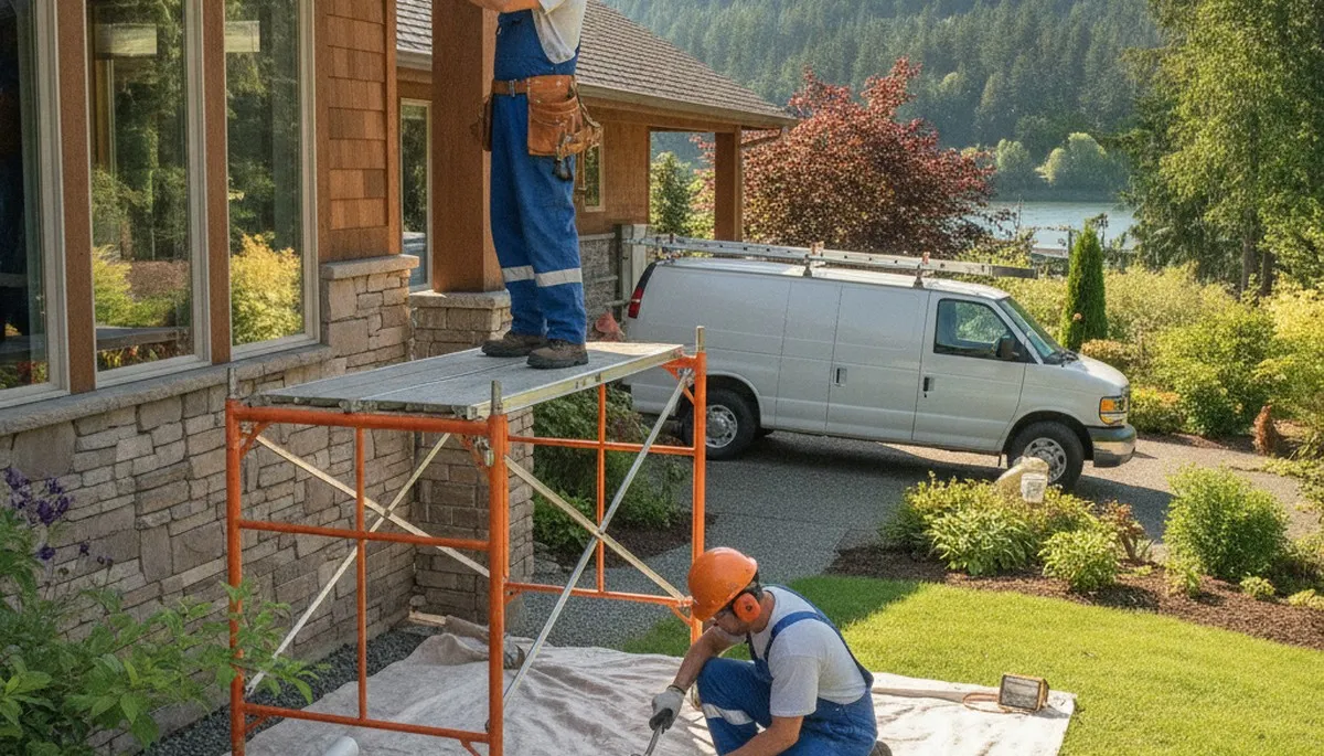 Plumber servicing a Vancouver, WA home for plumbing repair and leak detection