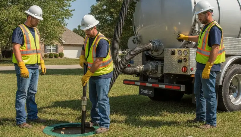 Septic pumping service truck for Vancouver, WA homes by On Call Plumbers