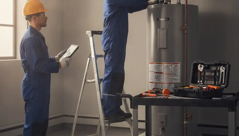 Vancouver, WA plumber repairing a water heater for reliable home service